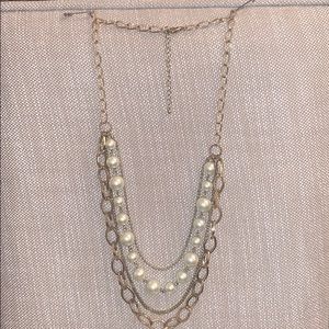 Bloomingdales AQUA Layered Gold Statement Necklace